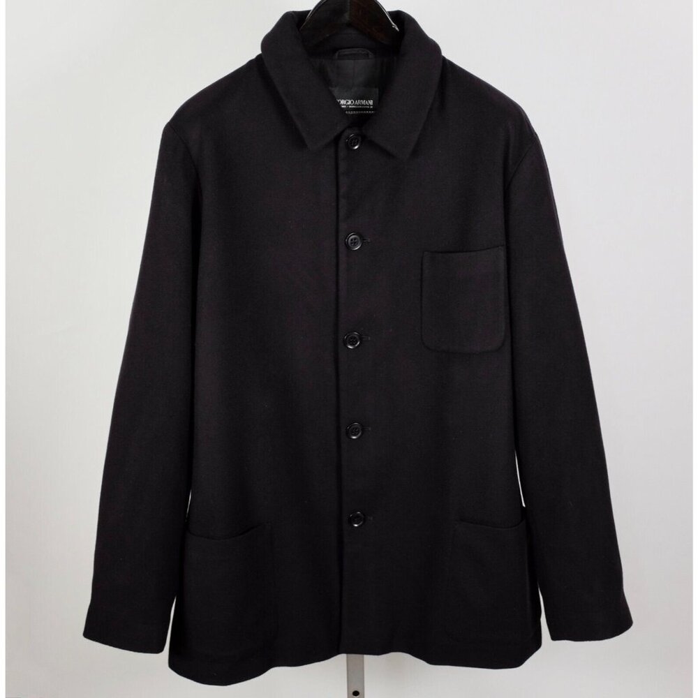 Giorgio Armani Black Label jacket coat XXL 58 US 48 100% cashmere black